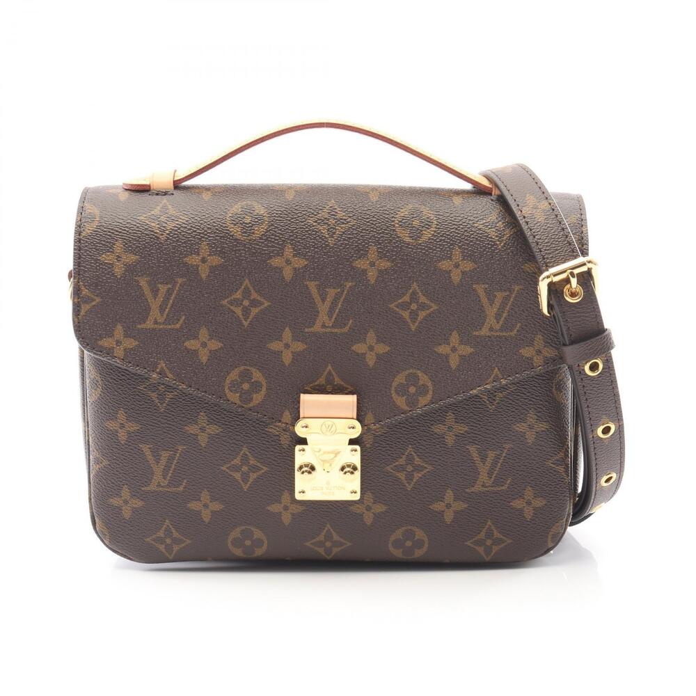 Louis Vuitton Pochette Metis Handbag Canvas Leather Monogram Brown